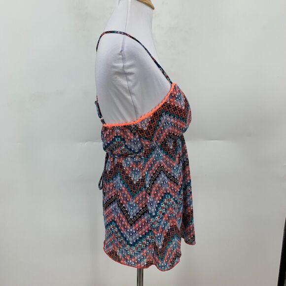 Self Esteem Chevron Knit Halter Top Womens L Large Empire Waist Surplice Flowy - Picture 4 of 11